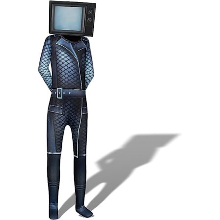 Halloween skräckspel 3D TV man toalett man helkroppsstrumpa cosplay monitor man