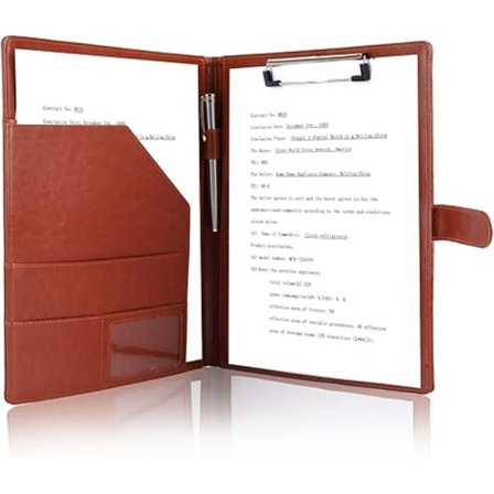 Portföljmapp Binder - Faux Läder Portföljmapp med Omslag