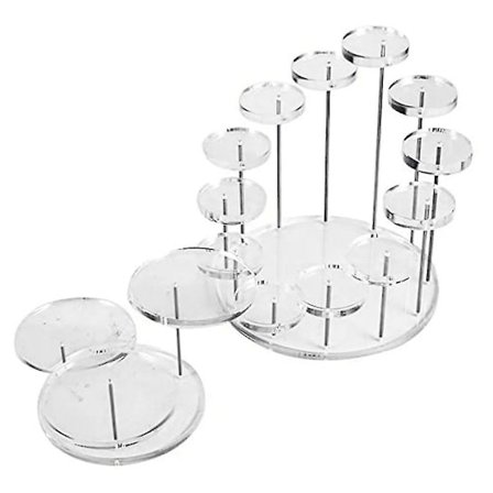 2 stk. Rund Akryl Kageholder - Premium Kageholder, Kop