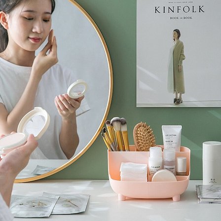 Multifunktionell skrivbordsförvaringslåda i plast