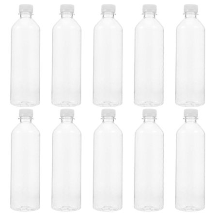 10-pack med 500ml juice-/vattenflaskor, kreativa vattenflaskor (transparenta)