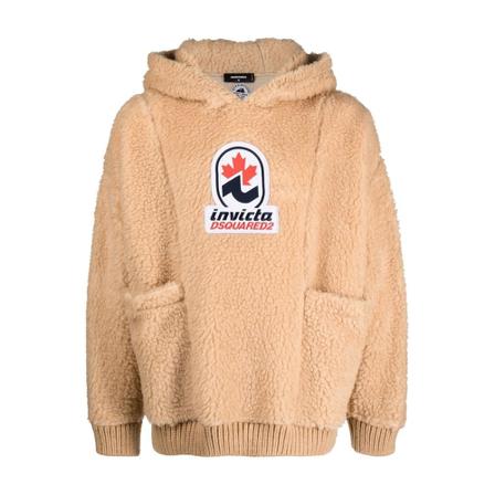 Dsquared2, Hoodies Beżowy, Mężczyzna, Rozmiar: S