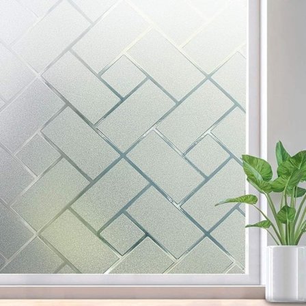 Fönsterfilm Insynsskydd Frostat Glasfilm, Statisk Frostat Dekorativ Klistermärke, Ogenomskinligt UV-skydd, Hemmakontor Glasbeklädnad 60x200 cm