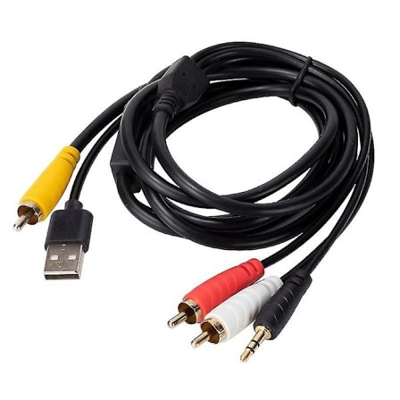 Digital SPDIF Koaxial till Analog RCA & 3,5 mm Aux Stereo Audiokabel för HDTV