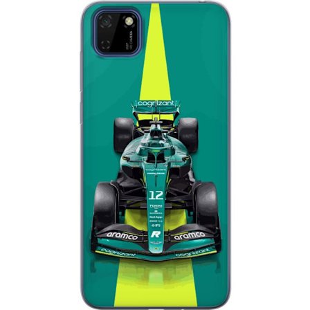 Yhteensopiva Puhelinkuori Huawei Huawei Y5p Aston Martinin Formula 1 -auto vihreässä kilpailumuotoilussa, jossa on moderni studiosentuntma