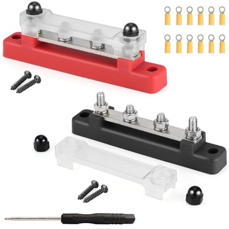 Stycken samlingsskena 12V-48V DC 150A distributionsblock med 4xM6 bultar strömfördelare för buss båt RV 12V fördelare