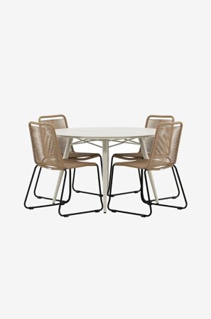 Venture Home - Ruokailuryhmä Lina ja ruokapöydän tuolit Lindos, 4 kpl - Musta - Ruokailuryhmät - - Homeroom