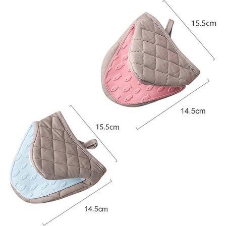 2-pak Mini Varmebestandige Silikone Skridsikre Grydelapper med Hængeløkke til Mikroovn og Ovn, Grydelapper Grydelapper Madlavning Knibegreb