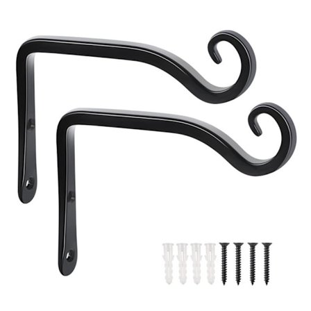 2-pak 14 cm jern væg plantekasser - Velegnet til hængende planter, fodertrug, lanterner og vindspil