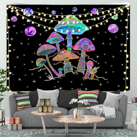 Psykedelisk svamp väggbonad tyg väggdekor sovrum bohe