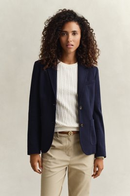 GANT - Slim fit piqué blazer til dame evening blue