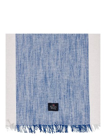 Striped Organic Cotton Placemat With Fringes Blue Lexington Home