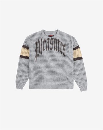 Pleasures - Twitch Chunky Knit Sweater - Grey