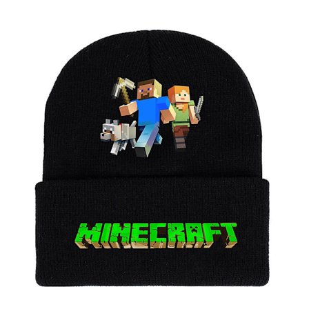 2023 Minecraft Spilltrykk Strikket Beanie Lue Barn Gutter Jenter Trend Klassisk Vinter Ullvarm Skilue Brett Opp Gaver (FMY)