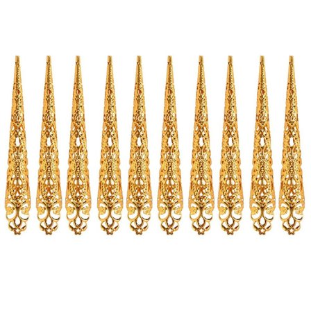 10st Falsk Nail Finger Nail Tip GULD 8CM10ST 10ST