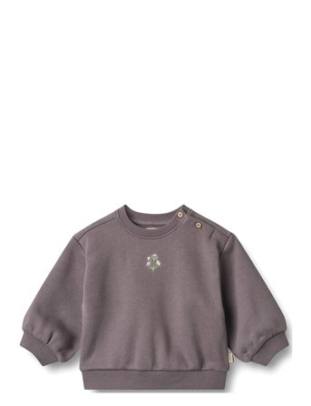 Wheat Sweatshirt L/S Embroidery Eliza - Purple - 80