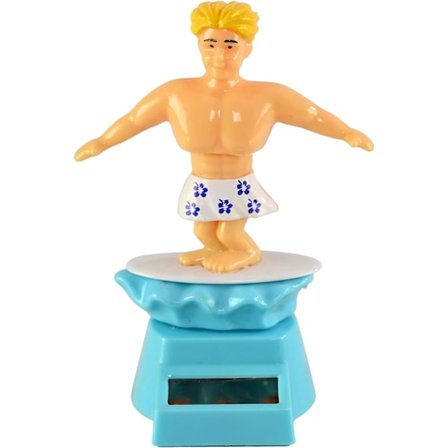 Solcelledrevet dansende surfer solcelledanserfigur, kontorindretning, vindue