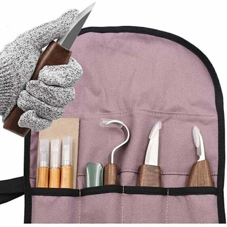 Treskjæringsverktøysett 10 stk med 3 meisler og 3 kniver for nybegynnere, kompatibelt med profesjonell treskjæring