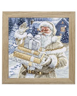 Broderikit Billede Nisse med pakke - Luca-S
