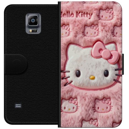 Kompatibelt Lommeboketui til Samsung Galaxy Note 4 Hello Kitty rosa fluffy bakgrunn med ikoniskt ansikt og kawaii-estetikk