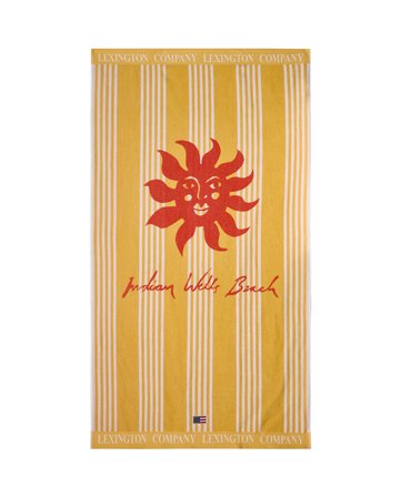 Lexington Long Island Beaches-strandhåndklæde i bomuldsvelour, gul/koral