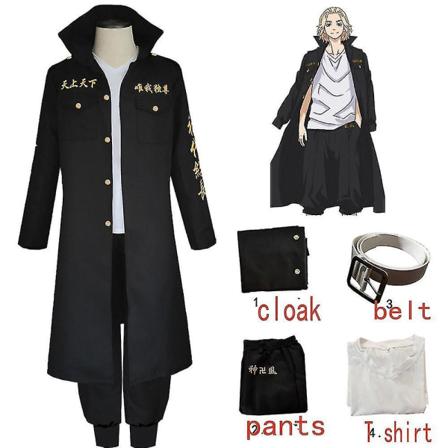 Anime Tokyo Revengers Sano Manjiro Cosplay Kostyme Unisex Tokyo Manji Gang Mikey Jakke Kappe Bukser Halloween Fest Sano uniform 1 XL
