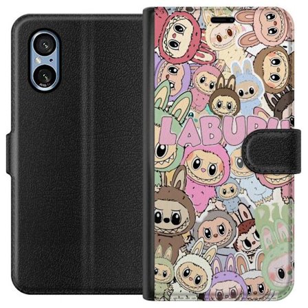 Kompatibel Tegnebogsetui til Sony Xperia 5 V Rosa kawaii-komposition med søde animerede figurer og bløde former