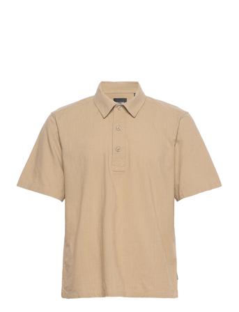 Onsbree Ss Reg Slub Shirt Cs Kortärmad Skjorta Beige ONLY & SONS