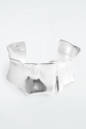 COS Women's Textured Cuff in Silver-coloured
