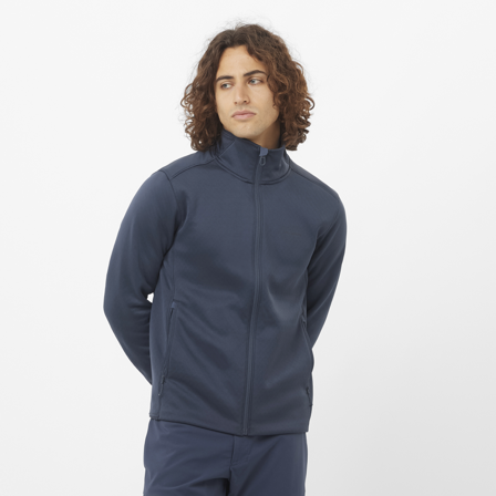 Salomon - Midlayers Outline Warm Fleece Fz M - Blue Nights
