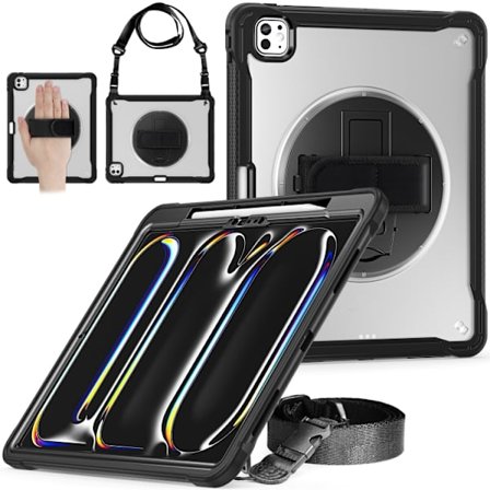 iPad Pro 11 2024 Skal - Tungt Hybrid Tabletfodral med Handtag & Rem