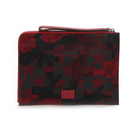 Valentino Vintage Pre-owned Camouflage Clutch Taske Rød, Herre Vintage Tasker, Størrelse: ONE Size