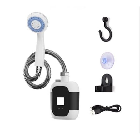 Bærbar Campingbruser med USB-opladning – Elektrisk pumpe, LED-lampe