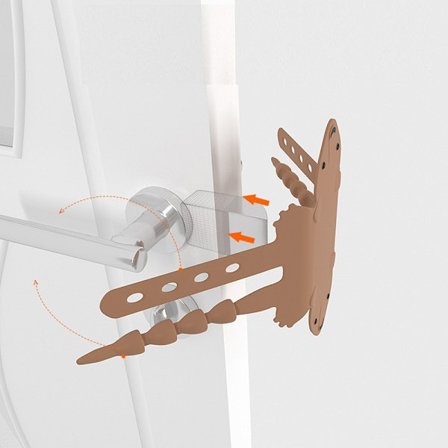 3-delad tecknad björn dörrlås för rum, ljuddämpande, anti-kollision, sovrum