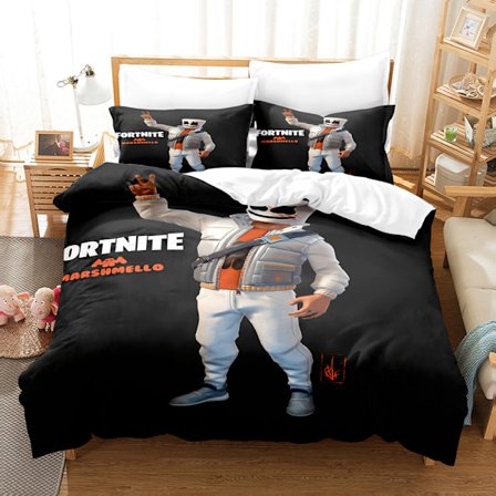 Tecknad barnspelsfortnatt täcke sängkläder 3D digitaltryck tredelat set 14