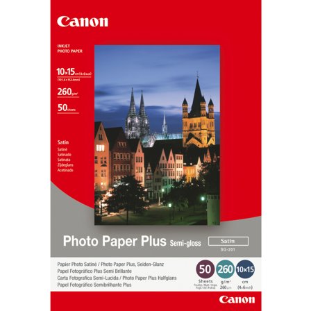 Canon Photo Paper Plus SG-201 - fotopapir - halvblank sateng - 50 ark - 101.6 x 152.4 mm - 260 g/m²