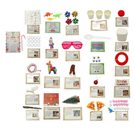 2024 Elf-rekvisita Kit 24 Dagar Jultomteaktiviteter Elf Nedräkningspresent Barn