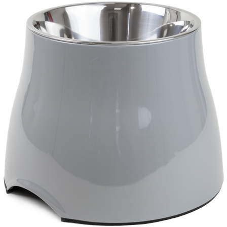 Selected by ZOO - Matbolle Solid Ergo Grey L/XL 900 ml, 22x17 cm - Hund - Matplass & vannautomater for hund - Matskåler og vannskåler - ZOO.no