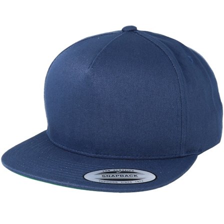 Yupoong - Blauw snapback Cap - 5-Panel Navy Snapback @ Hatstore