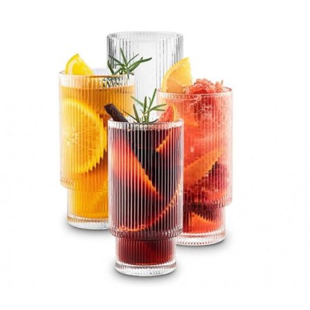 4-pack räfflade glas, 270 ml transparent_xx