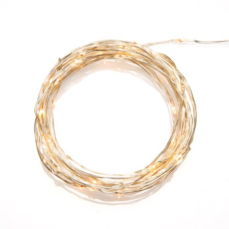 Konstsmide 6386-890 Lysslynge 4,9 m, 50 LED, mikro rav Sølv kabel, Belysning