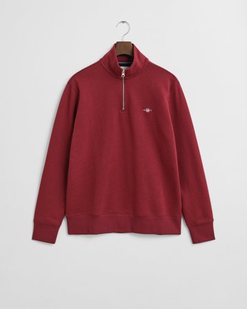 GANT Herren Sweatshirt mit halblangem Reißverschluss (L) Rot Rosa
