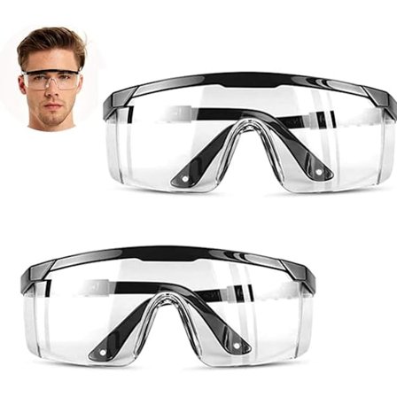 2-pak beskyttelsesbriller, anti-dug og UV-beskyttelse, klare beskyttelsesbriller, sikkerhedsbriller, børn Nerf Shootout, konstruktion, DIY, 