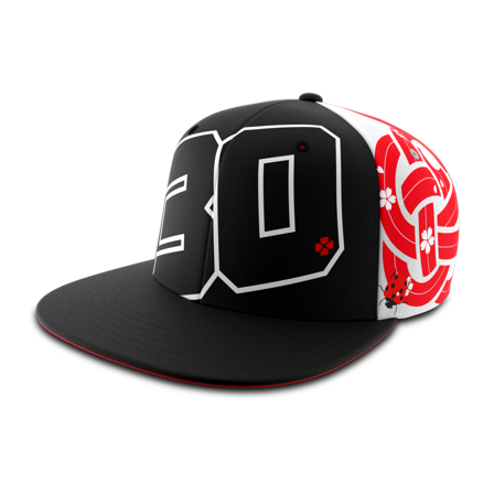 Kappe Ixon Taka 24 Schwarz/Weiß/Rot Einheitsgröße