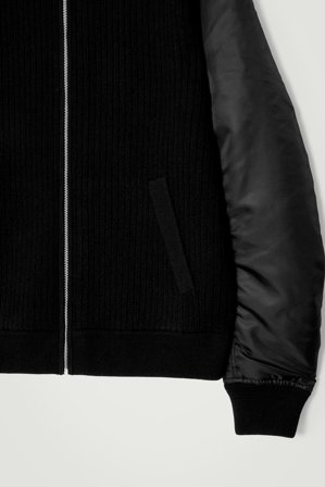 COS Homme Blouson En Laine Mérinos Et Nylon in Noir