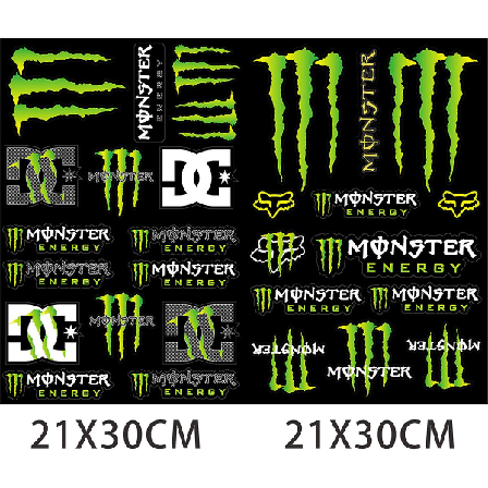 Racing Motorcykel Monster Energy Klistermærke Hjelmdekal