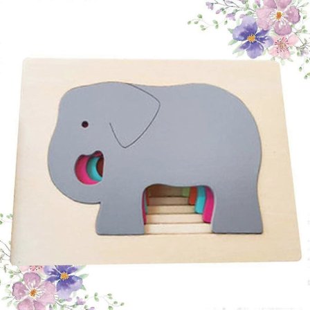 Træpuslespil til børn - Dyrepuslespil, tidlig læring, flerlags puslespil til småbørn