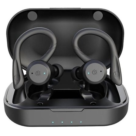 20 timmars speltid Simningsvattentäta Bluetooth-hörlurar Dubbla bärbara trådlösa sport-hörlurar Tws Ipx7-hörlurar Stereo svart Y