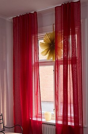 Jotex - Vorhang Mit Leinenstruktur Im 2er-pack Chilirot - LIZZIE - Kaufe Leinengardinen bei Jotex