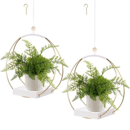 2-pak hængende blomsterampel – boheme blomsterpotteskål, planteholder til indendørs og udendørs brug, dekorativ til loft, balkon eller væg